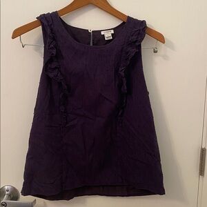 J.Crew Navy Blue Ruffle Blouse